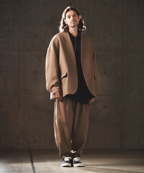 GLIMCLAP(グリムクラップ)の「mp10504-Eco felt fabric balloon pants バルーンパンツ(その他パンツ・メンズ・グレイッシュベージュ/ブラック・M/L/S)」の7枚目の写真