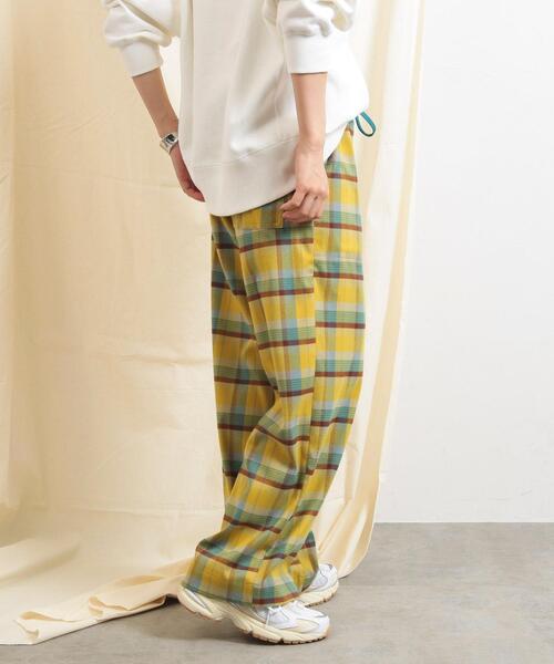 coen（コーエン）の「デイリーイージーセミワイド起毛チェックパンツ（その他パンツ・レディース・イエロー/オフホワイト/ネイビー・M/L/S）」の9枚目の写真