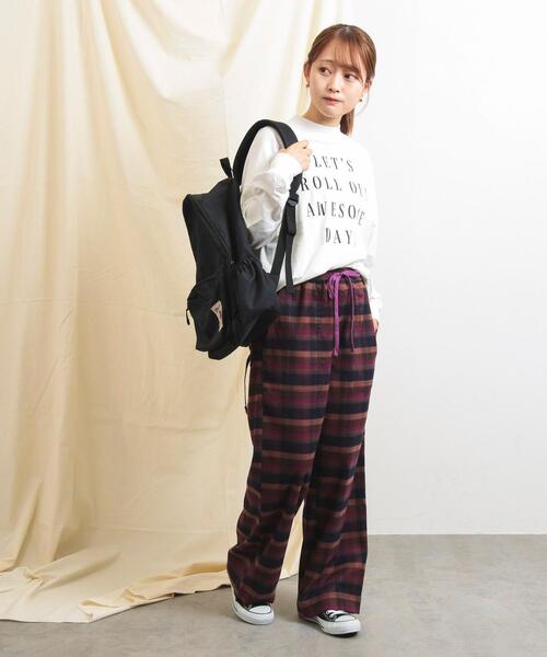 coen（コーエン）の「デイリーイージーセミワイド起毛チェックパンツ（その他パンツ・レディース・イエロー/オフホワイト/ネイビー・M/L/S）」の22枚目の写真