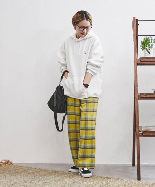 coen（コーエン）の「デイリーイージーセミワイド起毛チェックパンツ（その他パンツ・レディース・イエロー/オフホワイト/ネイビー・M/L/S）」の20枚目の写真