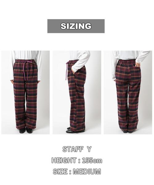 coen（コーエン）の「デイリーイージーセミワイド起毛チェックパンツ（その他パンツ・レディース・イエロー/オフホワイト/ネイビー・M/L/S）」の17枚目の写真