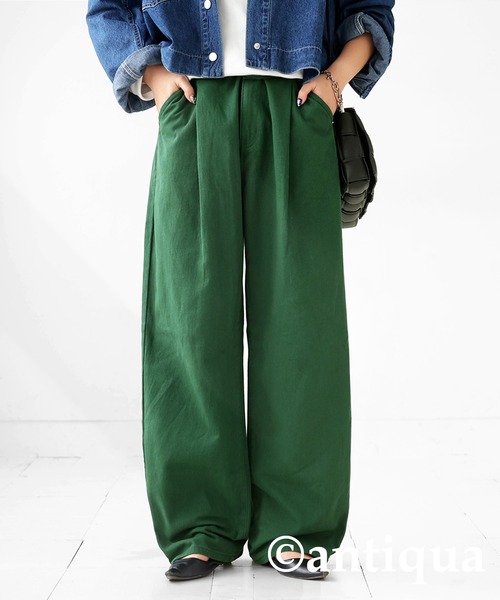 antiqua（アンティカ）の「ハンサムタックパンツ（その他パンツ・レディース・ホワイト/ブラック/ブルー/オレンジ/グリーン・FREE）」の3枚目の写真