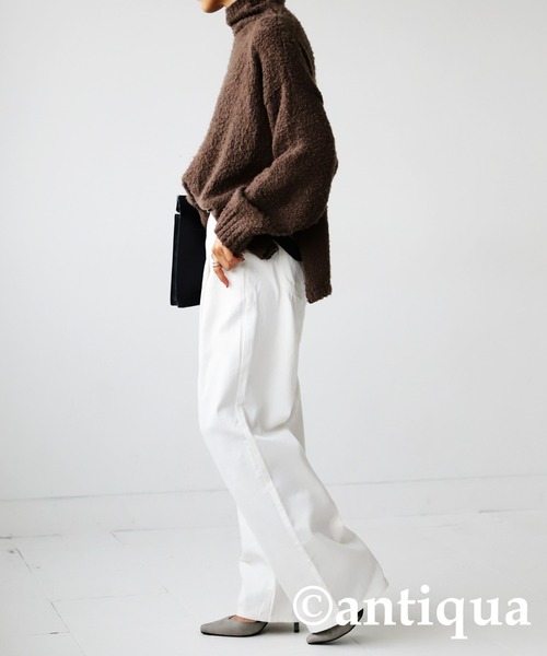 antiqua（アンティカ）の「ハンサムタックパンツ（その他パンツ・レディース・ホワイト/ブラック/ブルー/オレンジ/グリーン・FREE）」の10枚目の写真