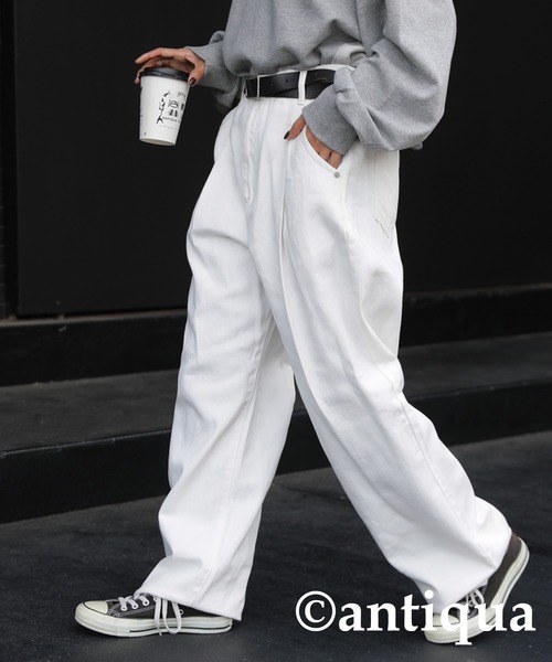 antiqua（アンティカ）の「ハンサムタックパンツ（その他パンツ・レディース・ホワイト/ブラック/ブルー/オレンジ/グリーン・FREE）」の12枚目の写真