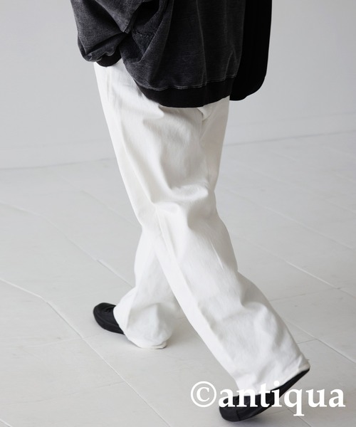 antiqua（アンティカ）の「ハンサムタックパンツ（その他パンツ・レディース・ホワイト/ブラック/ブルー/オレンジ/グリーン・FREE）」の15枚目の写真
