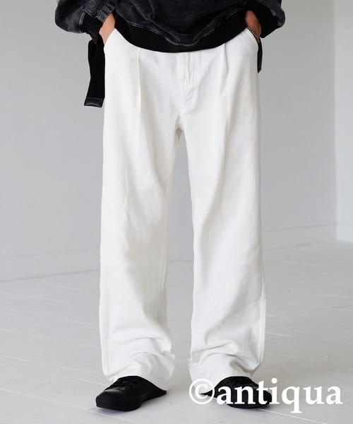 antiqua（アンティカ）の「ハンサムタックパンツ（その他パンツ・レディース・ホワイト/ブラック/ブルー/オレンジ/グリーン・FREE）」の14枚目の写真