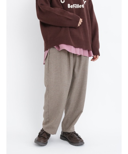 Samansa Mos2（サマンサ モスモス）の「TR柄アソートギャザーパンツ（その他パンツ・レディース・ブラウン/ベージュ/オレンジ/チャコール/キナリ・ﾌﾘ-）」の4枚目の写真