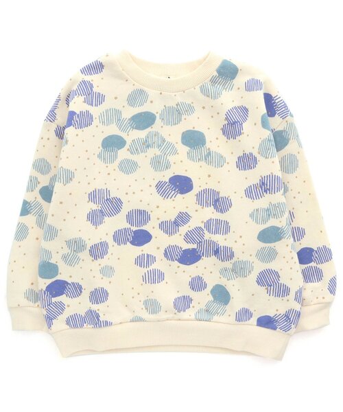 Seraph（セラフ）の「裏起毛総柄トレーナー（スウェット・キッズ・ベージュ/ピンク/イエロー/ブルー・90/100/110/120/80/130/95/140）」の2枚目の写真