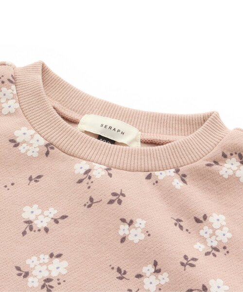 Seraph（セラフ）の「裏起毛総柄トレーナー（スウェット・キッズ・ベージュ/ピンク/イエロー/ブルー・90/100/110/120/80/130/95/140）」の9枚目の写真