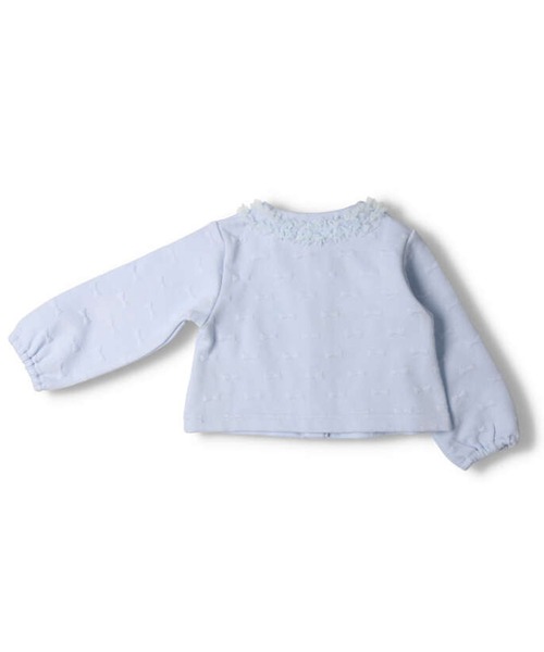 kids zoo(キッズズー)の「ふくれジャガードリボン柄カーディガン(カーディガン/ボレロ・キッズ・ブルー/ローズ・80/90)」の11枚目の写真