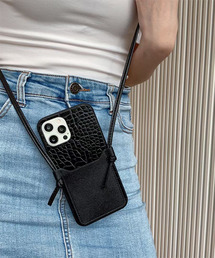 c.u.l（シーユーエル）の「クロコ風型押し レザーポケット スマホショルダー iPhoneカバー アイフォンケース ipc658（スマホケース/カバー・メンズ）」