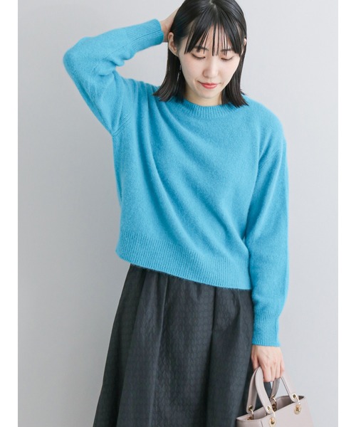 Te chichi CLASSIC（テチチクラシック）の「エアリークルーネックニット（ニット/セーター・レディース・オフホワイト/ブルー/モカ・ﾌﾘ-）」の3枚目の写真