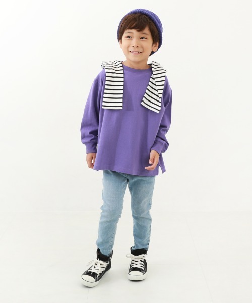 devirock（デビロック）の「楽デニム スキニーパンツ（デニムパンツ・キッズ・ワンウォッシュ/サックスブルー/ブルー系その他/ネイビー・110cm/120cm/130cm/140cm/150cm/160cm/100cm）」の15枚目の写真