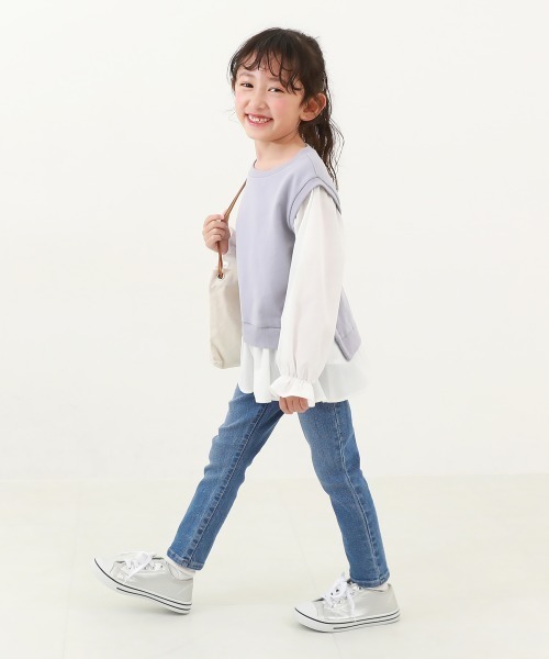 devirock（デビロック）の「楽デニム スキニーパンツ（デニムパンツ・キッズ・ワンウォッシュ/サックスブルー/ブルー系その他/ネイビー・110cm/120cm/130cm/140cm/150cm/160cm/100cm）」の18枚目の写真