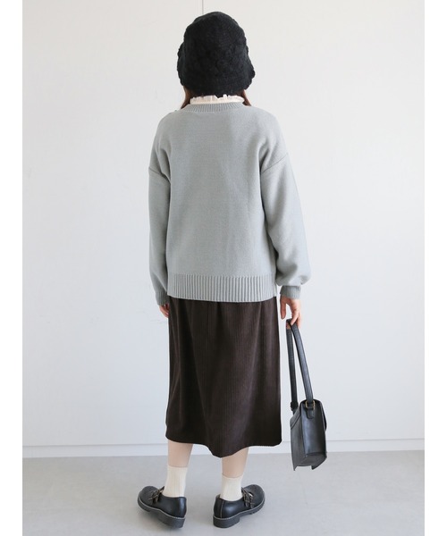ehka sopo(エヘカソポ)の「ケーブルパッチワークプルオーバー(ニット/セーター・レディース・サックスブルー/ブラック/キナリ/モカ・フリ-)」の15枚目の写真