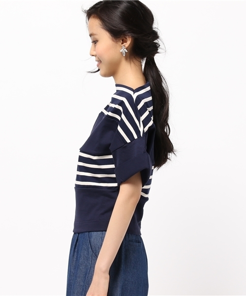 EDIT. FOR LULU(エディットフォールル)の「◆TOKYO DRESS ボーダートップス(Tシャツ/カットソー・レディース・ネイビー・FREE)」の3枚目の写真