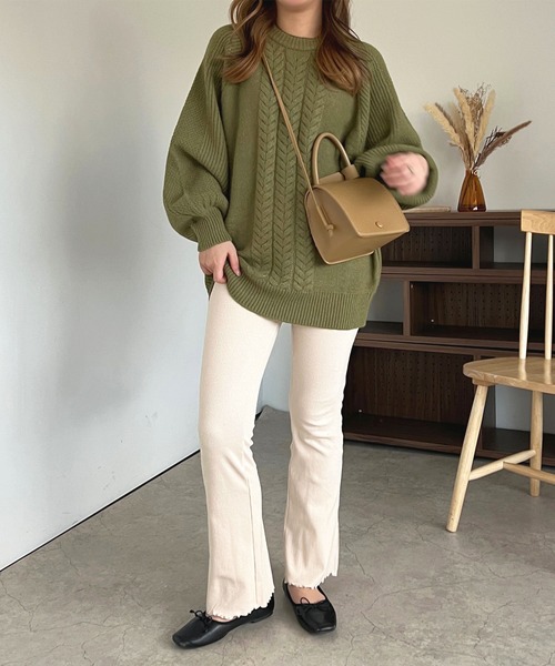 apres jour(アプレジュール)の「リブカットパンツ【ZOZOTOWN限定アイテム】(その他パンツ・レディース・アイボリー/ブラック/オレンジ系その他/ダークブラウン・MEDIUM/SMALL/X-LARGE)」の5枚目の写真