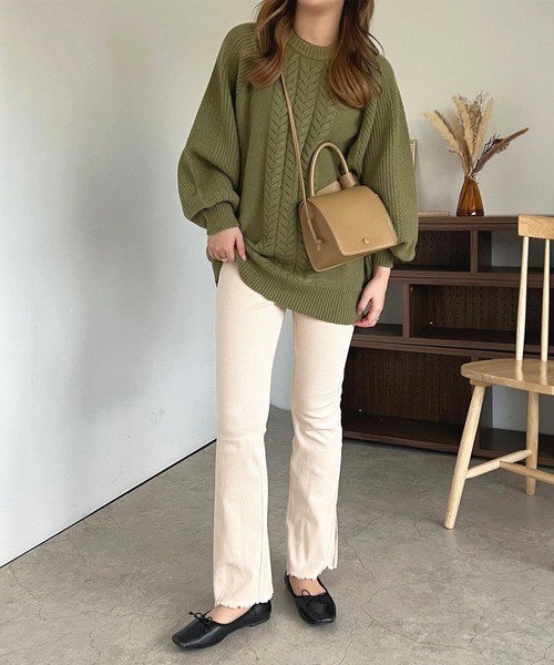 apres jour(アプレジュール)の「リブカットパンツ【ZOZOTOWN限定アイテム】(その他パンツ・レディース・アイボリー/ブラック/オレンジ系その他/ダークブラウン・MEDIUM/SMALL/X-LARGE)」の8枚目の写真