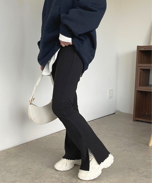apres jour(アプレジュール)の「リブカットパンツ【ZOZOTOWN限定アイテム】(その他パンツ・レディース・アイボリー/ブラック/オレンジ系その他/ダークブラウン・MEDIUM/SMALL/X-LARGE)」の6枚目の写真