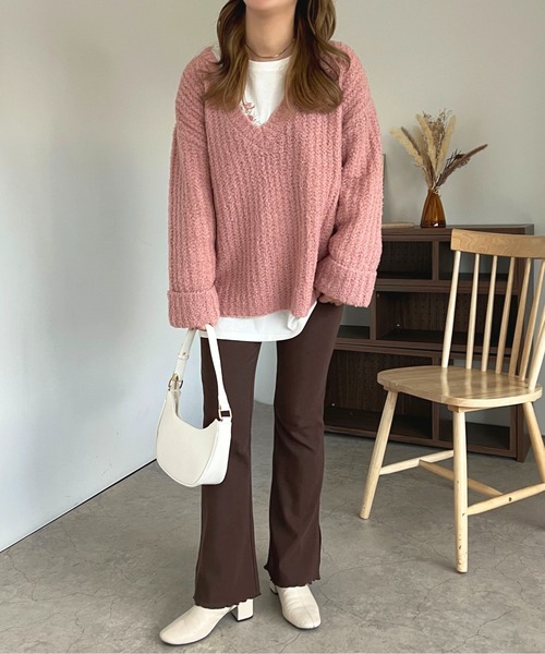 apres jour(アプレジュール)の「リブカットパンツ【ZOZOTOWN限定アイテム】(その他パンツ・レディース・アイボリー/ブラック/オレンジ系その他/ダークブラウン・MEDIUM/SMALL/X-LARGE)」の7枚目の写真