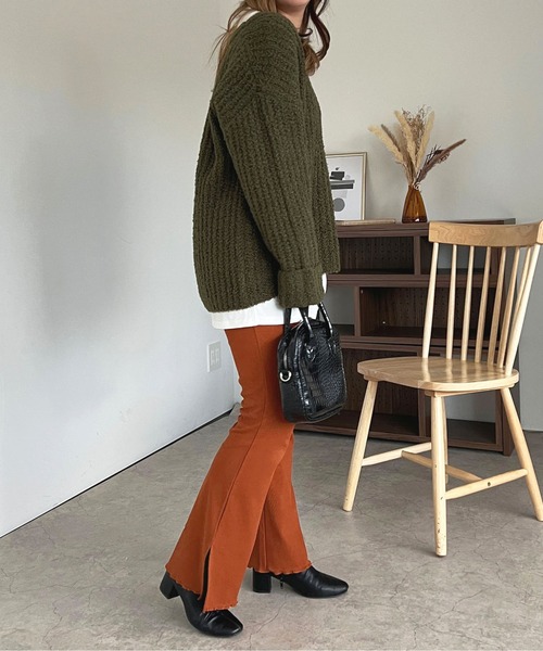 apres jour(アプレジュール)の「リブカットパンツ【ZOZOTOWN限定アイテム】(その他パンツ・レディース・アイボリー/ブラック/オレンジ系その他/ダークブラウン・MEDIUM/SMALL/X-LARGE)」の14枚目の写真