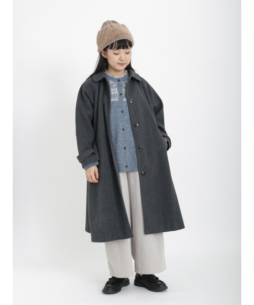 Samansa Mos2(サマンサ モスモス)の「雪柄ジャカード前後2WAYニット(カーディガン/ボレロ・レディース・キナリ/ミント/ベージュ/モカ/チャコール/ブルー・フリ-)」の11枚目の写真