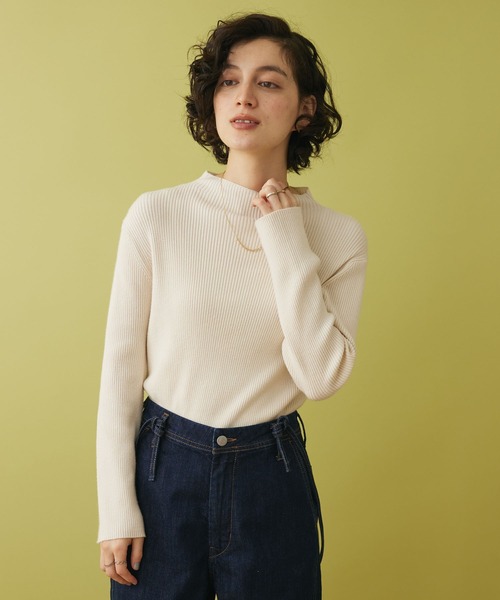 CRAFT STANDARD BOUTIQUE（クラフトスタンダードブティック）の「ハイネックリブニット（ニット/セーター・レディース・ブラック/グリーン/アイボリー/オレンジ・M/L）」の3枚目の写真