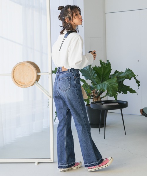 RAGEBLUE（レイジブルー）の「カットオフデニムフレアパンツ（デニム