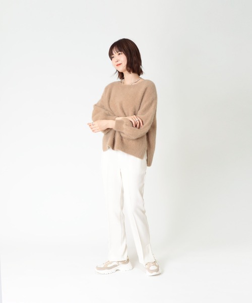 Jines(ジネス)の「サイドスリット・センタープレスパンツ(その他パンツ・レディース・ベージュ/ブラック/ネイビー/オフホワイト・38)」の5枚目の写真