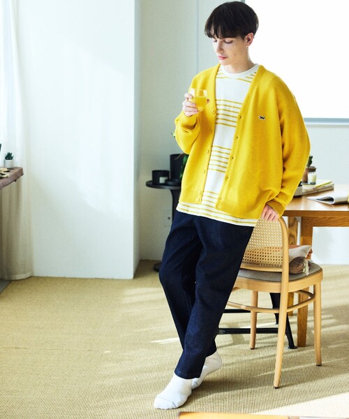 TOWNCRAFT(タウンクラフト)の「TOWN CRAFT/タウンクラフト 別注 ワンポイントロゴカーディガン(カーディガン/ボレロ・メンズ・グレー/ブラック/イエロー/ブルーグリーン/ブルー・SMALL/MEDIUM/LARGE)」の17枚目の写真