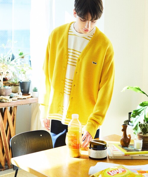 TOWNCRAFT(タウンクラフト)の「TOWN CRAFT/タウンクラフト 別注 ワンポイントロゴカーディガン(カーディガン/ボレロ・メンズ・グレー/ブラック/イエロー/ブルーグリーン/ブルー・SMALL/MEDIUM/LARGE)」の6枚目の写真