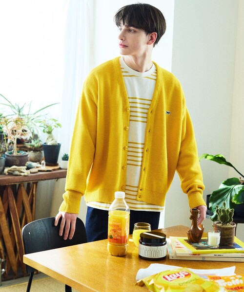 TOWNCRAFT(タウンクラフト)の「TOWN CRAFT/タウンクラフト 別注 ワンポイントロゴカーディガン(カーディガン/ボレロ・メンズ・グレー/ブラック/イエロー/ブルーグリーン/ブルー・SMALL/MEDIUM/LARGE)」の12枚目の写真