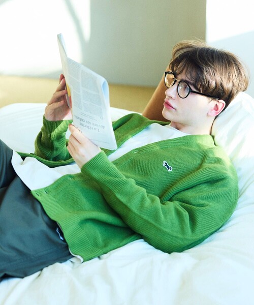 TOWNCRAFT(タウンクラフト)の「TOWN CRAFT/タウンクラフト 別注 ワンポイントロゴカーディガン(カーディガン/ボレロ・メンズ・グレー/ブラック/イエロー/ブルーグリーン/ブルー・SMALL/MEDIUM/LARGE)」の16枚目の写真