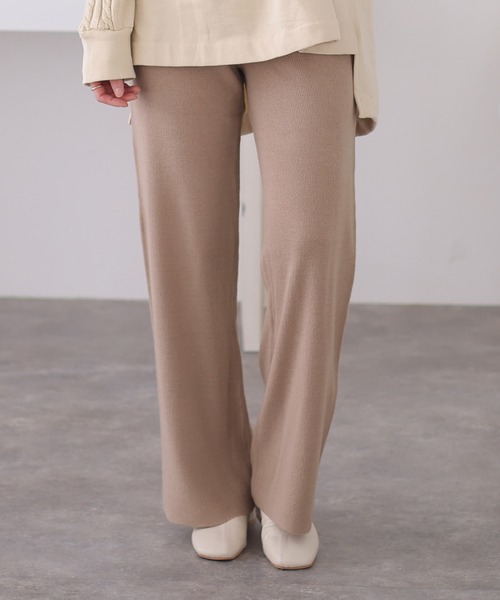 ElegChic（エレグシック）の「ニットワイドパンツ（スウェットパンツ・レディース・ブラック/ネイビー/グレイッシュベージュ・XL/M/4L）」の10枚目の写真