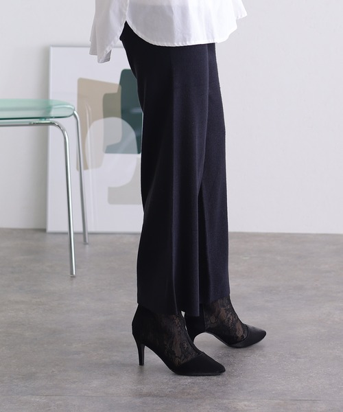 ElegChic（エレグシック）の「ニットワイドパンツ（スウェットパンツ・レディース・ブラック/ネイビー/グレイッシュベージュ・XL/M/4L）」の12枚目の写真