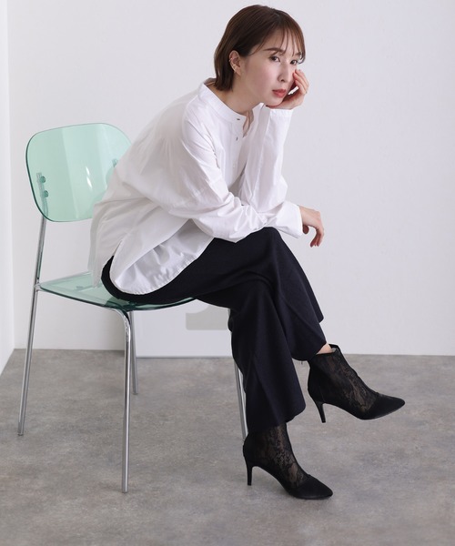 ElegChic（エレグシック）の「ニットワイドパンツ（スウェットパンツ・レディース・ブラック/ネイビー/グレイッシュベージュ・XL/M/4L）」の6枚目の写真