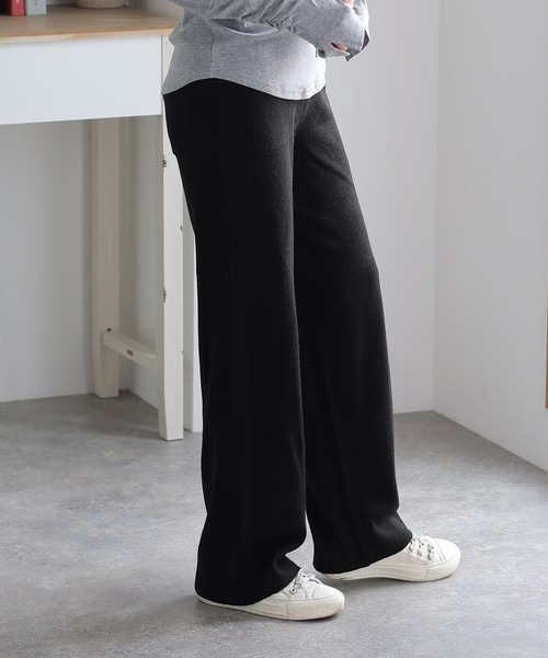 ElegChic（エレグシック）の「ニットワイドパンツ（スウェットパンツ・レディース・ブラック/ネイビー/グレイッシュベージュ・XL/M/4L）」の17枚目の写真