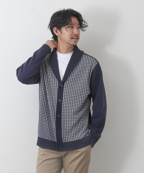 NOLLEY'S goodman（ノーリーズグッドマン）の「ミラノリブ ショールカラーカーディガン（カーディガン/ボレロ・メンズ・ネイビー/ホワイト系その他4/ブルー系その他/ブラック系その他/ブルー系その他7・M/S/L/XL）」の7枚目の写真