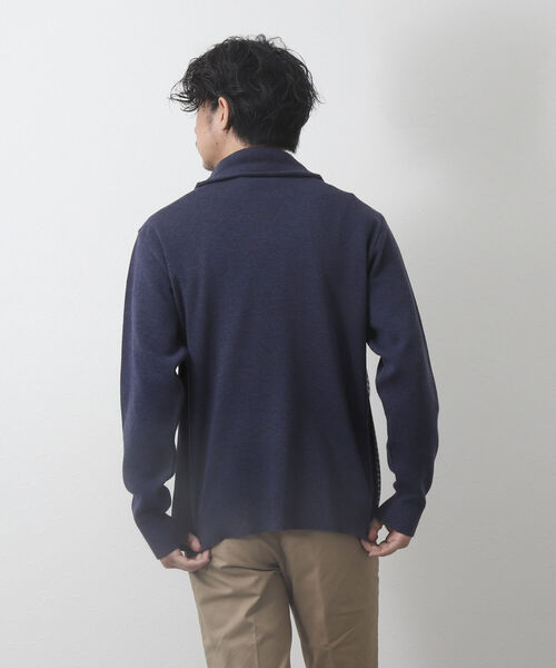 NOLLEY'S goodman（ノーリーズグッドマン）の「ミラノリブ ショールカラーカーディガン（カーディガン/ボレロ・メンズ・ネイビー/ホワイト系その他4/ブルー系その他/ブラック系その他/ブルー系その他7・M/S/L/XL）」の18枚目の写真