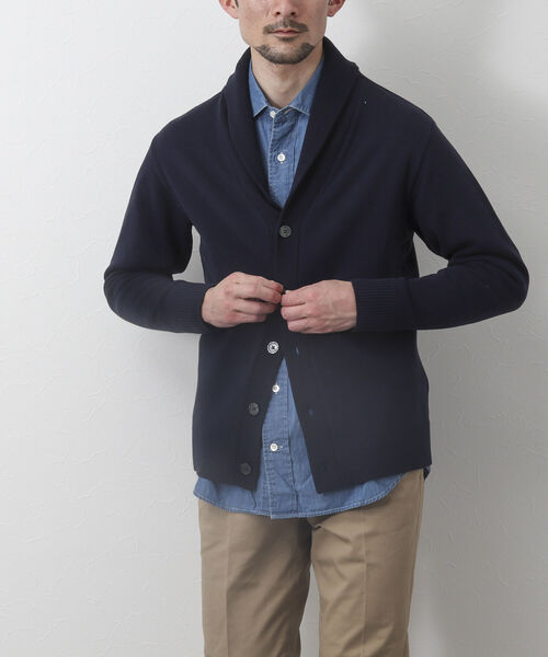NOLLEY'S goodman（ノーリーズグッドマン）の「ミラノリブ ショールカラーカーディガン（カーディガン/ボレロ・メンズ・ネイビー/ホワイト系その他4/ブルー系その他/ブラック系その他/ブルー系その他7・M/S/L/XL）」の19枚目の写真