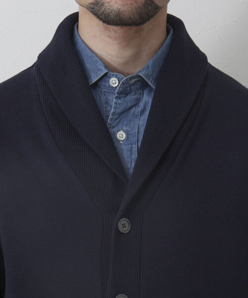 NOLLEY'S goodman（ノーリーズグッドマン）の「ミラノリブ ショールカラーカーディガン（カーディガン/ボレロ・メンズ・ネイビー/ホワイト系その他4/ブルー系その他/ブラック系その他/ブルー系その他7・M/S/L/XL）」の14枚目の写真