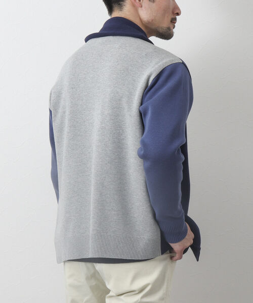 NOLLEY'S goodman（ノーリーズグッドマン）の「ミラノリブ ショールカラーカーディガン（カーディガン/ボレロ・メンズ・ネイビー/ホワイト系その他4/ブルー系その他/ブラック系その他/ブルー系その他7・M/S/L/XL）」の15枚目の写真