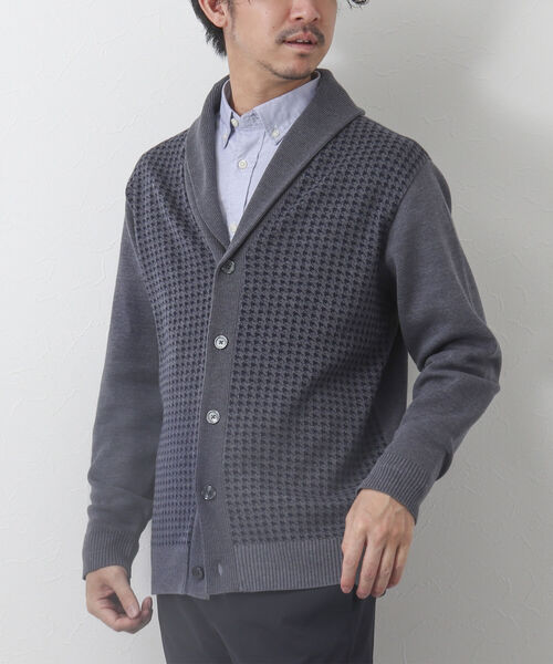 NOLLEY'S goodman（ノーリーズグッドマン）の「ミラノリブ ショールカラーカーディガン（カーディガン/ボレロ・メンズ・ネイビー/ホワイト系その他4/ブルー系その他/ブラック系その他/ブルー系その他7・M/S/L/XL）」の11枚目の写真