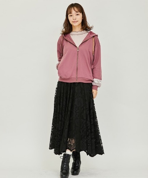 axes femme（アクシーズファム）の「レースサーキュラースカート（スカート・レディース・ブラック/ブルー/ピンク/ホワイト/レッド/ネイビー・FREE）」の3枚目の写真