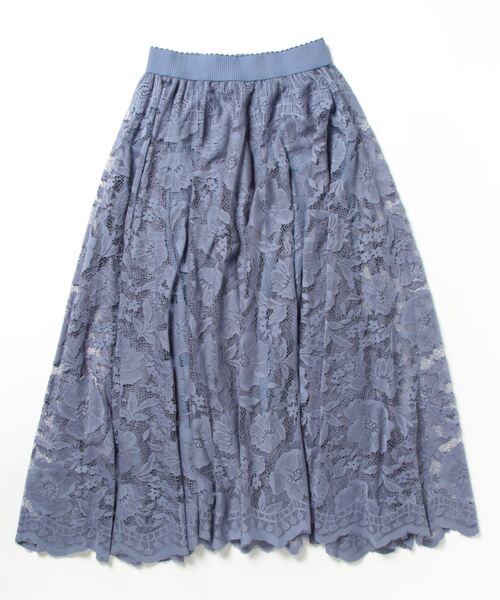 【axes femme】ライトブルー レーススカート　未使用品 axes femme（アクシーズファム）の「紫陽花プリントレース