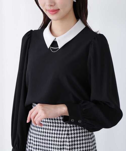 PROPORTION BODY DRESSING（プロポーションボディドレッシング）の「襟付き２ｗａｙメタルバーブラウス / 1213110304（シャツ/ブラウス・レディース・カーキ/ブラック/グレー・MEDIUM/SMALL）」の9枚目の写真