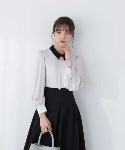 PROPORTION BODY DRESSING（プロポーションボディドレッシング）の「襟付き２ｗａｙメタルバーブラウス / 1213110304（シャツ/ブラウス・レディース・カーキ/ブラック/グレー・MEDIUM/SMALL）」の13枚目の写真