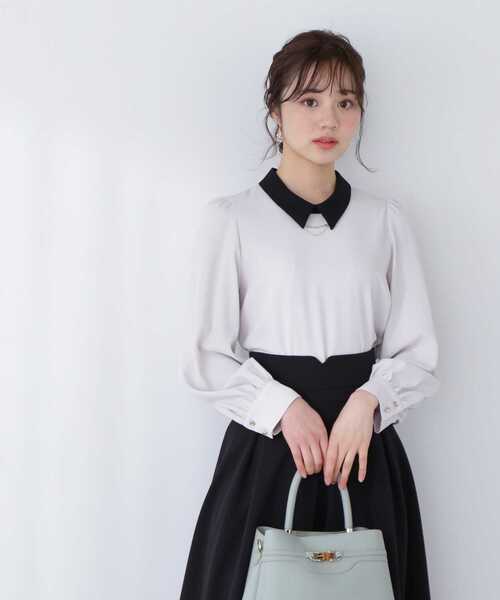 PROPORTION BODY DRESSING（プロポーションボディドレッシング）の「襟付き２ｗａｙメタルバーブラウス / 1213110304（シャツ/ブラウス・レディース・カーキ/ブラック/グレー・MEDIUM/SMALL）」の14枚目の写真