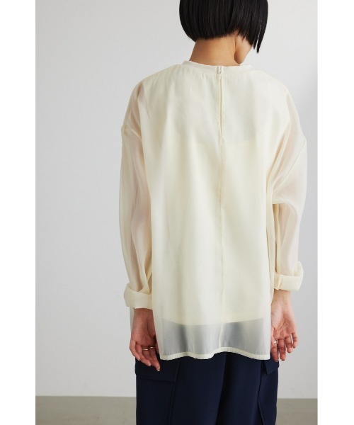STYLEMIXER（スタイルミキサー）の「シアーレイヤードトップ（Tシャツ/カットソー・レディース・ブラック/ピンク/アイボリー・FREE）」の9枚目の写真