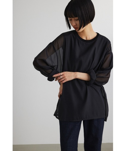 STYLEMIXER（スタイルミキサー）の「シアーレイヤードトップ（Tシャツ/カットソー・レディース・ブラック/ピンク/アイボリー・FREE）」の19枚目の写真